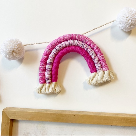 Tie Dye Rainbow Pom Pom Garland Kids Decoration  Tie Dye Rainbow Pom Pom Garland Kids Decoration